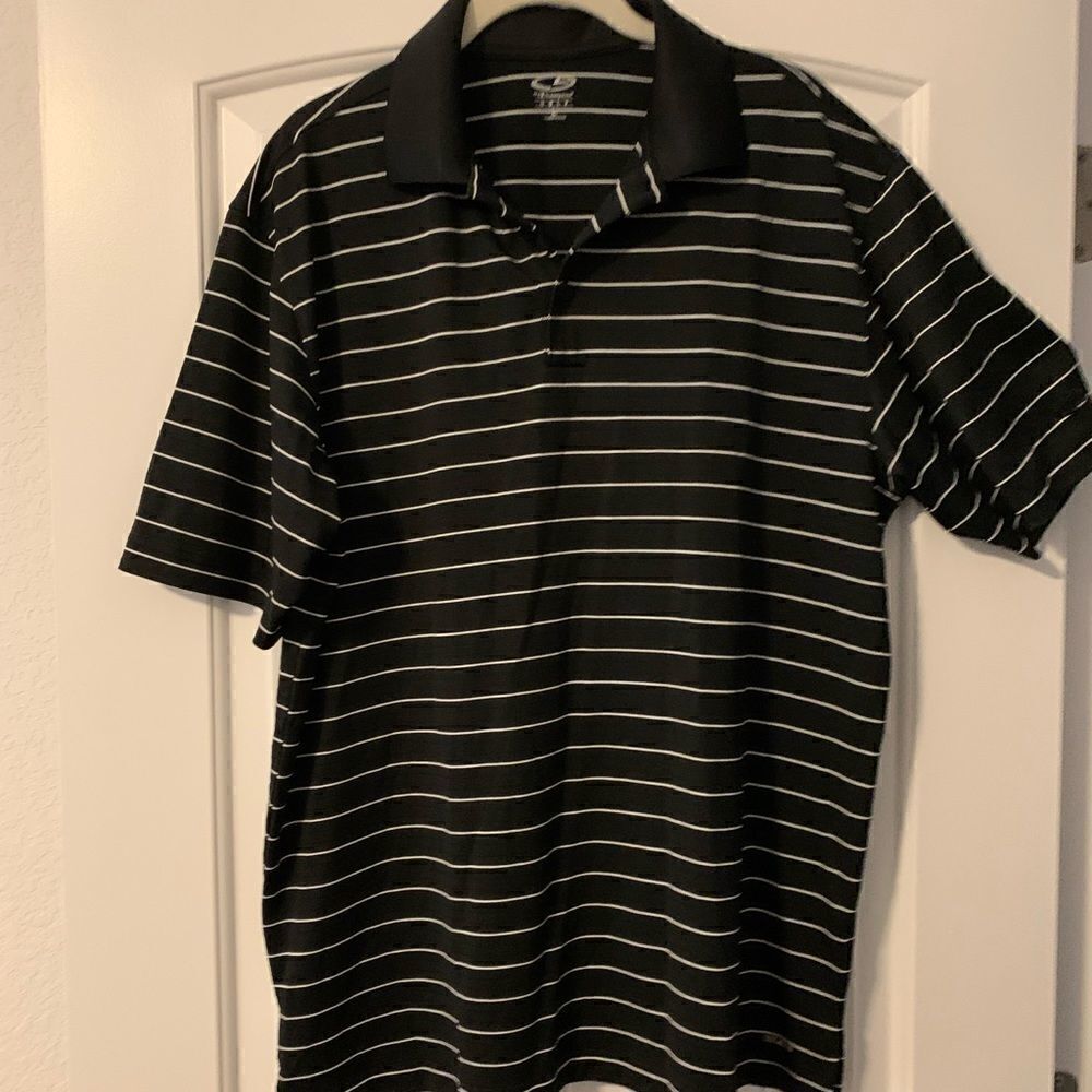 Champion-Men’s Golf Polo Striped Short Sleeve Shirt Size Large